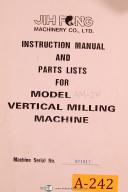 JIH Fong-Acra-JIH Fong Acra AM-2V, Vertical Milling Machine, Instruction Manual and Parts List-AM-2V-01
